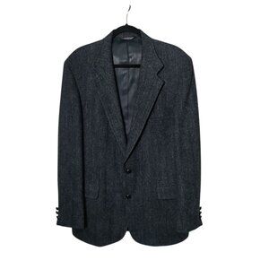 Patrick James HARRIS‎ TWEED Men Dark Blue Scottish Wool Sport Coat Jacket 42L